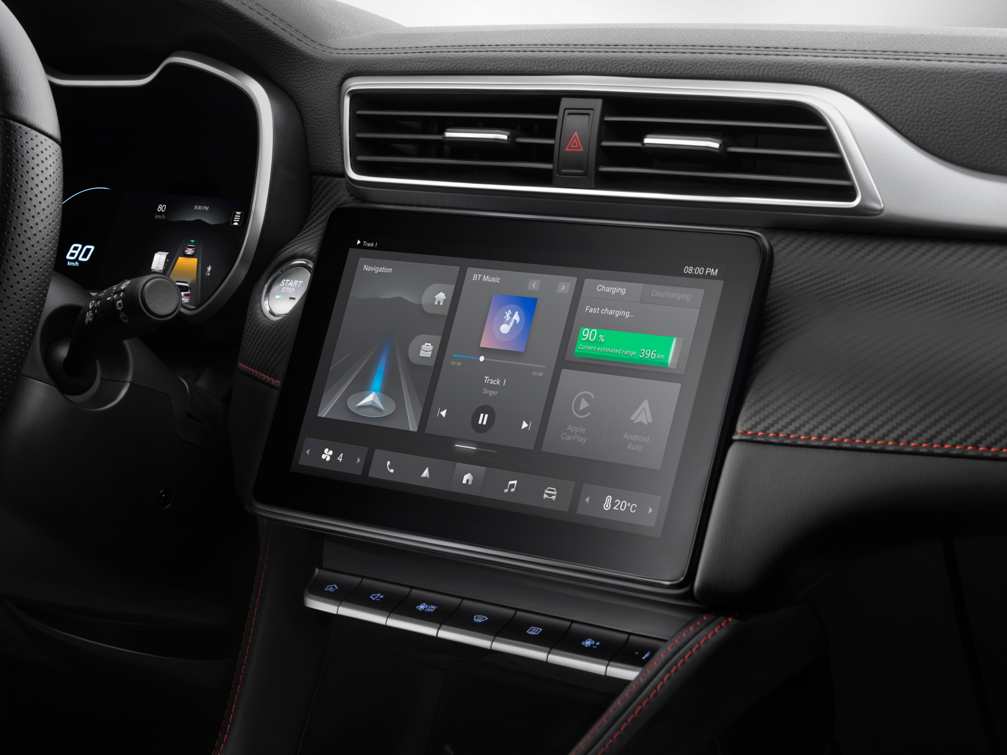 Panel digital para controlar el MG ZS EV